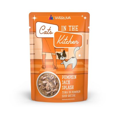 Weruva Cats in the Kitchen Pumpkin Jack Splash Tuna in Pumpkin Soup Grain-Free Cat Food Pouches, 3-oz pouch, case of 12