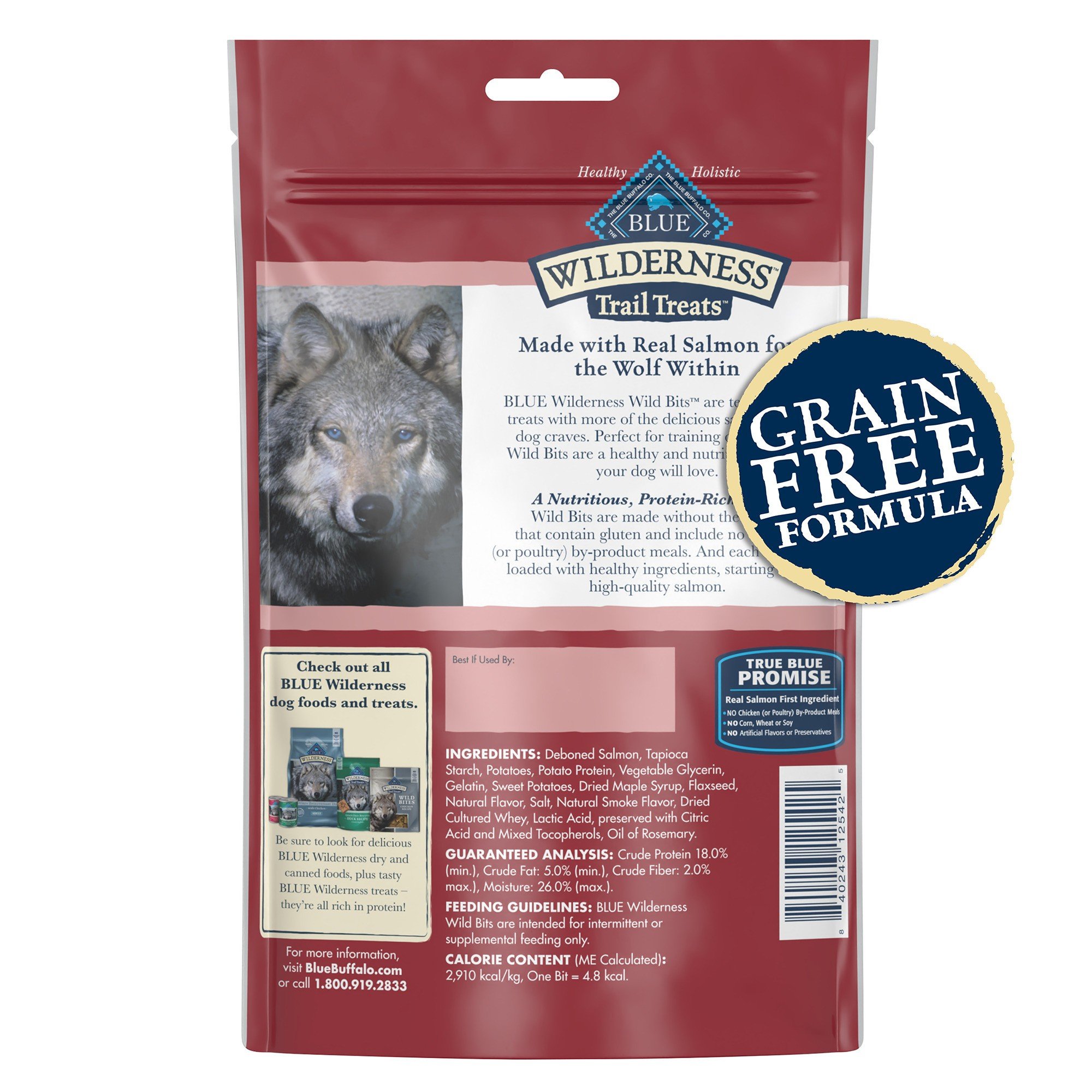 Blue Buffalo Wilderness Trail Treats Wild Bits Salmon Recipe Grain-Free Dog Training Treats, 10-oz bag - image 2