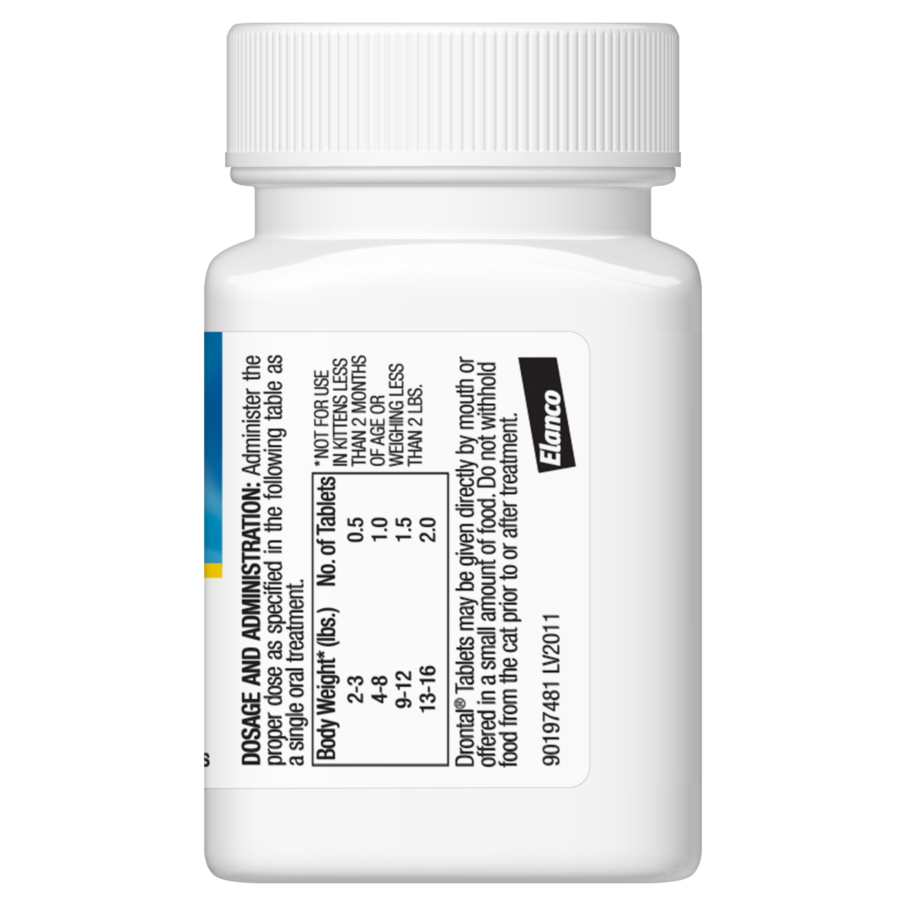 Drontal Dewormer for Tapeworms, Roundworms, Hookworms for Cats, 50 tablets