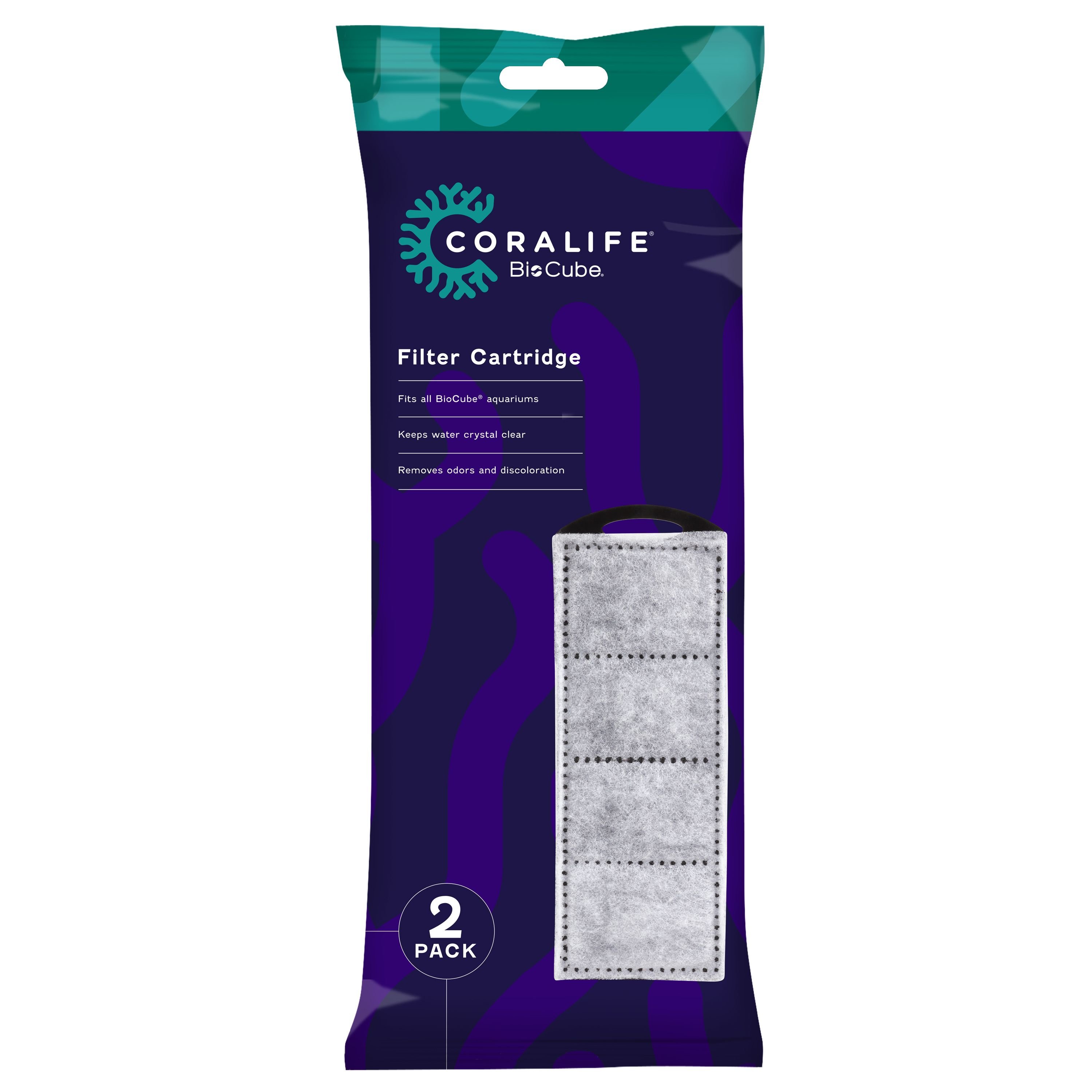 Coralife BioCube Aquarium Filter Cartridge, 2-pack