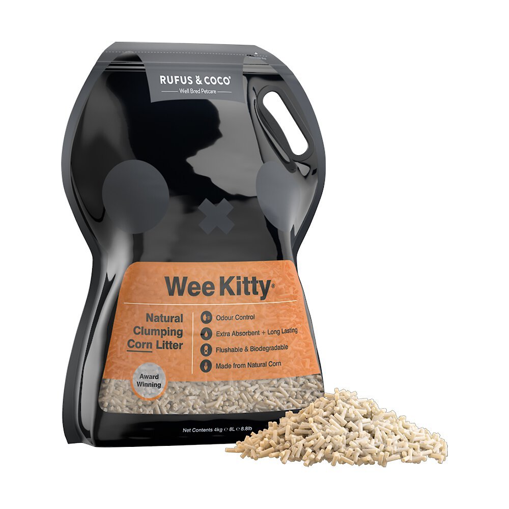 Rufus & Coco Wee Kitty Unscented Clumping Corn Cat Litter, 8.8-lb bag
