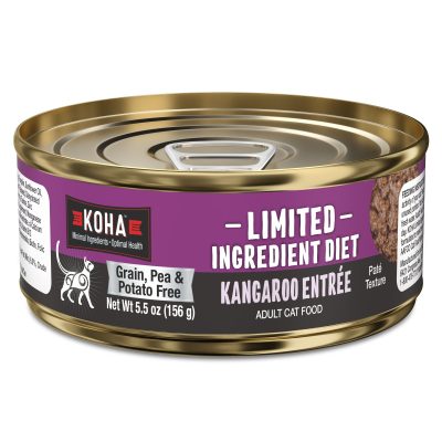 KOHA Limited Ingredient Diet Kangaroo Entrée Grain-Free Paté Wet Cat Food, 5.5-oz can, case of 24
