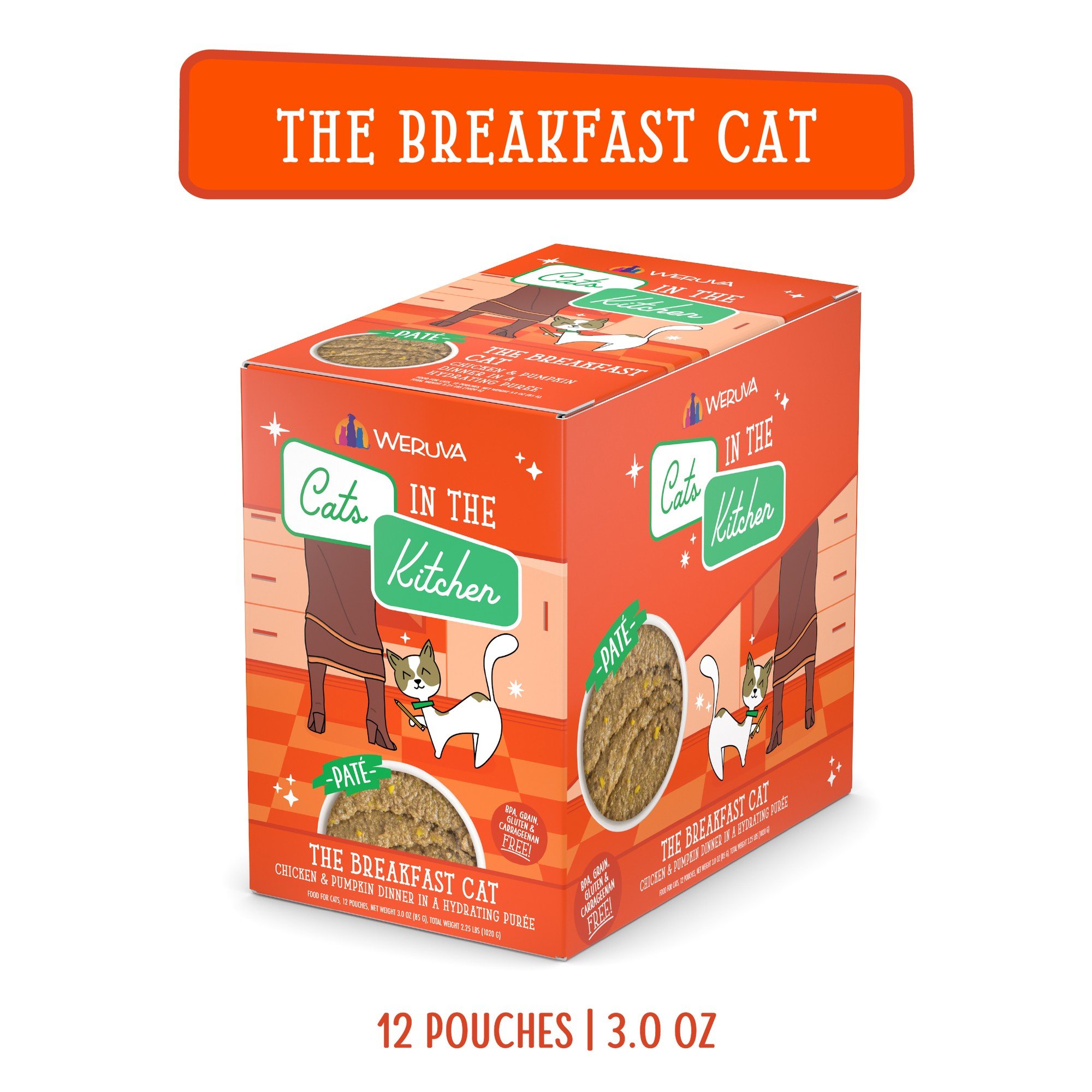 Weruva Cats in the Kitchen The Breakfast Cat with Chicken & Pumpkin Grain-Free Cat Food Pouches, 3-oz pouch, case of 12 - image 2