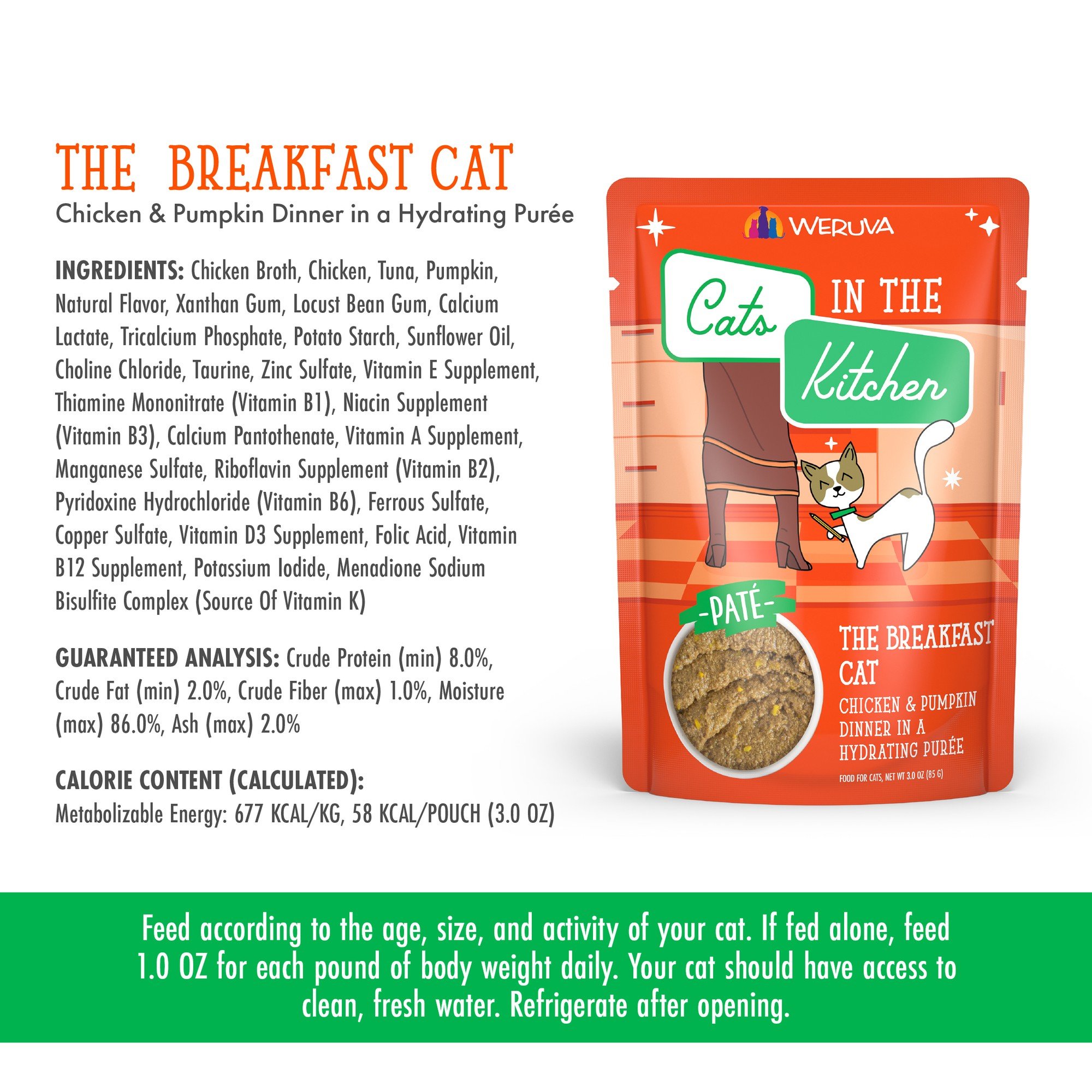 Weruva Cats in the Kitchen The Breakfast Cat with Chicken & Pumpkin Grain-Free Cat Food Pouches, 3-oz pouch, case of 12 - image 4