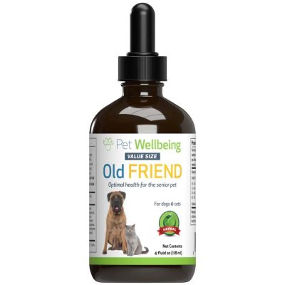 Pet Wellbeing Old FRIEND Bacon Flavored Liquid Supplement for Large Breed Senior Dogs, 4-oz bottle