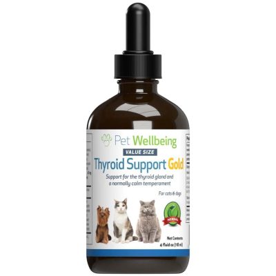 Pet Wellbeing Thyroid Support Gold Bacon Flavored Liquid Supplement for Dogs & Cats, 4-oz bottle