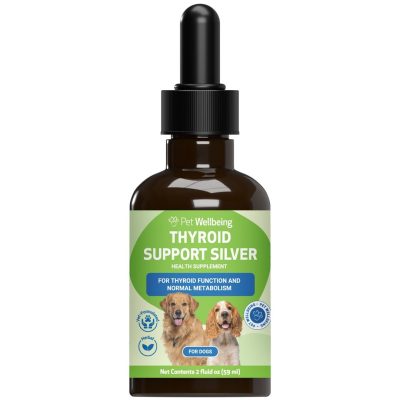 Pet Wellbeing Thyroid Support SILVER Bacon Flavored Liquid Supplement for Dogs, 2-oz bottle
