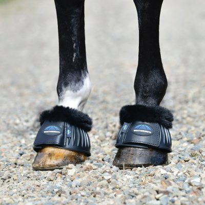 WeatherBeeta Tough-Tec Prime Fleece Trim Rubber Bell Horse Boots, Black/Black, Large