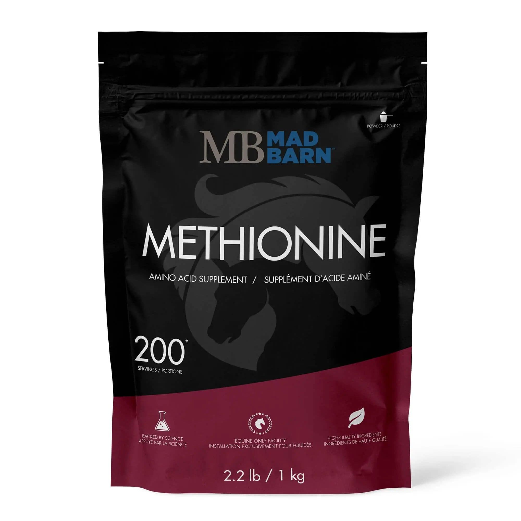 Mad Barn DL-Methionine Pure Amino Acid Horse Powder Supplement, 2.2-lb bag