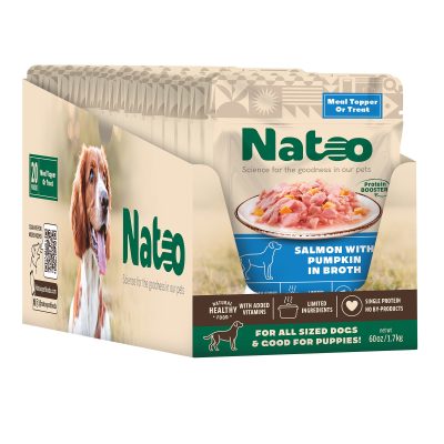 Natoo Salmon with Pumpkin Limited Ingredient Dog Food Topper, 3-oz pouch, case of 20