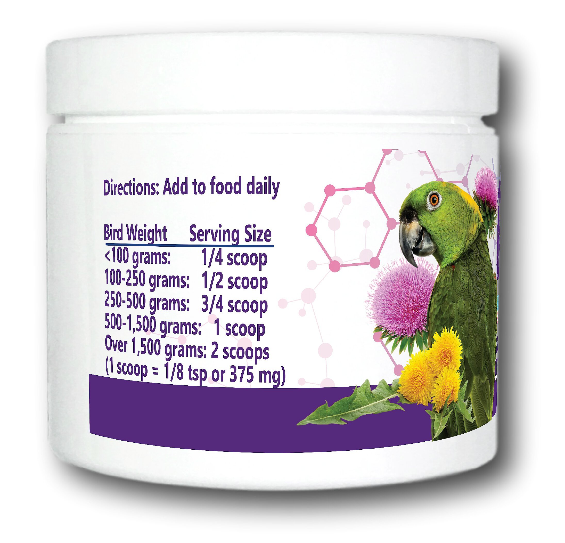 Equa Holistics Avian Formula Milk Thistle & Dandelion Root Bird Supplement, 1.59-oz tub