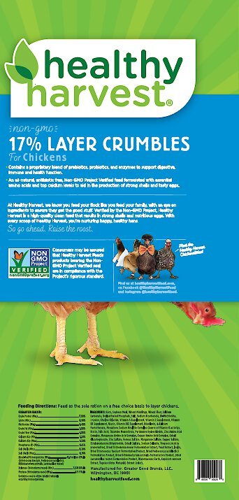 Healthy Harvest Non-GMO 17% Protein Layer Crumbles Chicken Feed, 40-lb bag