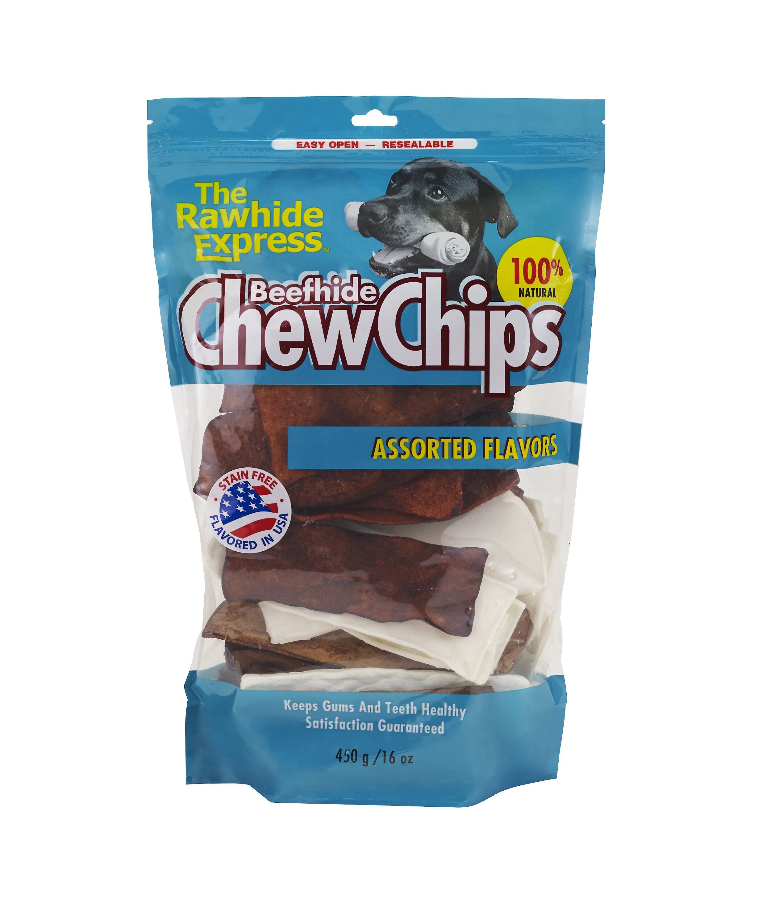 The Rawhide Express Beefhide Chew Chips Assorted Flavors Dog Treats, 16-oz bag