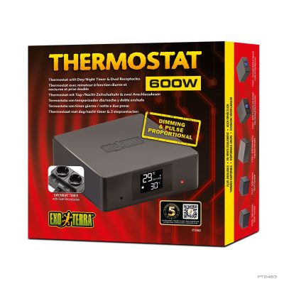 Exo Terra Thermostat Dual Receptacle for Reptiles, 600-watt