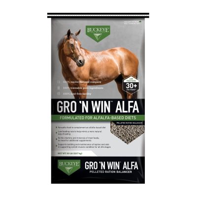 Buckeye Nutrition Gro 'N Win Alfa-Based Diet Pelleted Ration Balancer for Horse, 50-lb bag