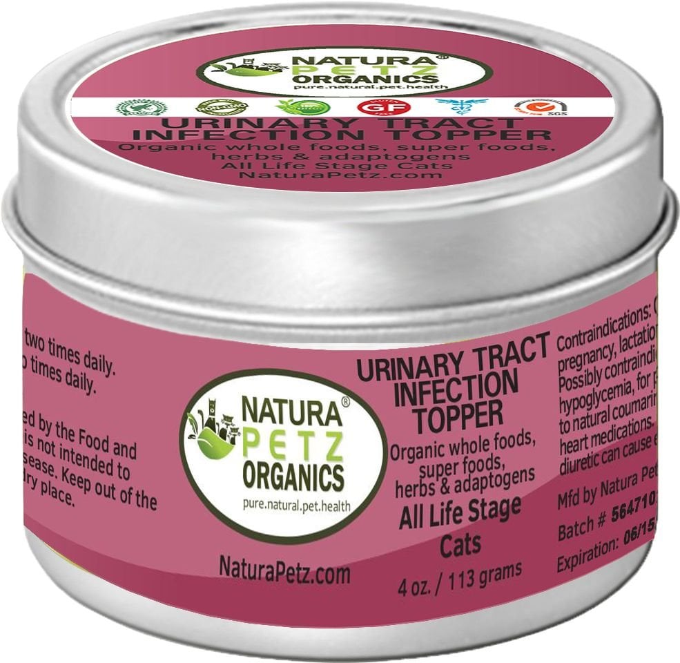 Natura Petz Organics Urinary Tract Infection Turkey Flavored Powder Urinary & Kidney Supplement for Cats, 4-oz tin