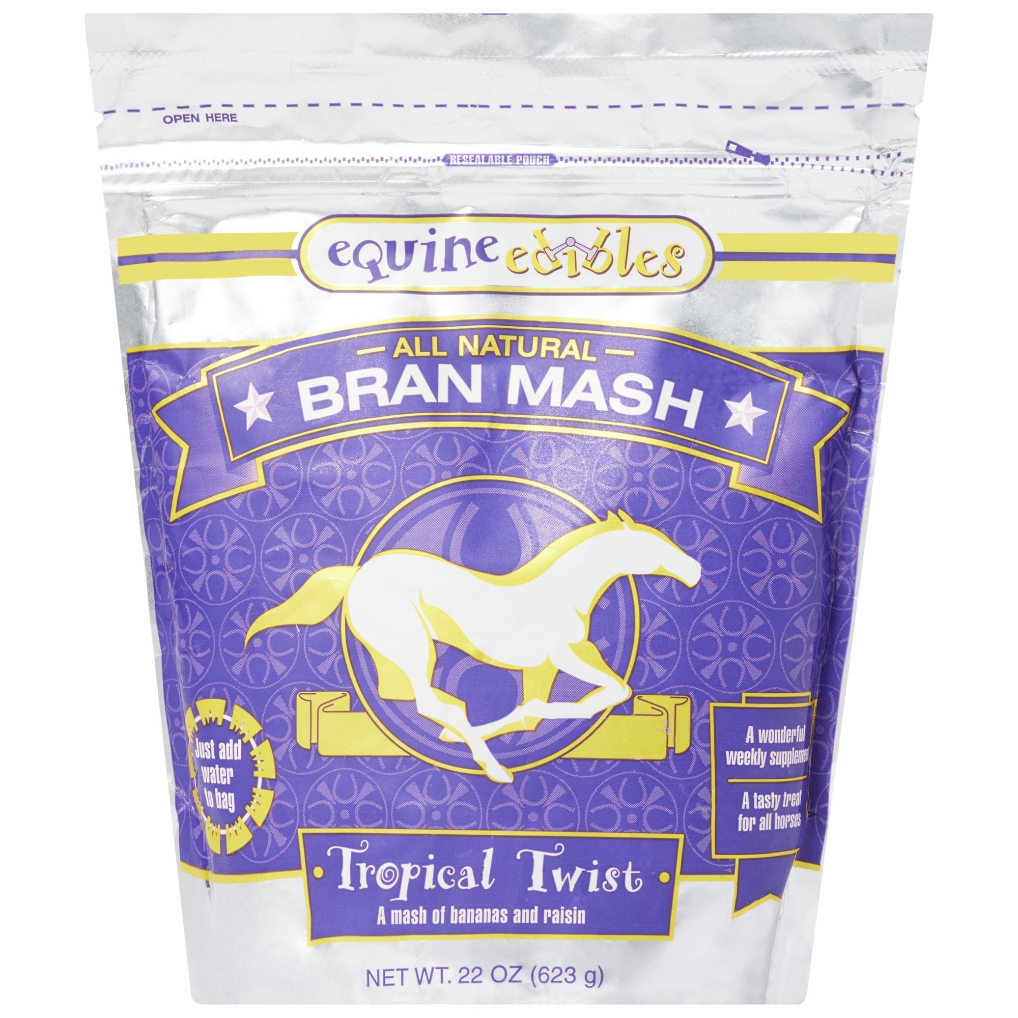 Equine Edibles Therapeutic Bran Mash Tropical Twist Horse Treats, 22-oz bag