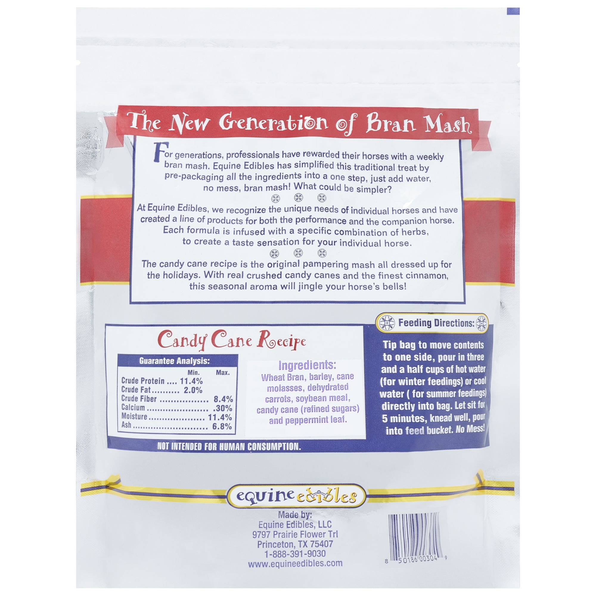 Equine Edibles Therapeutic Bran Mash Candy Cane Recipe Horse Treats, 22-oz bag - image 4