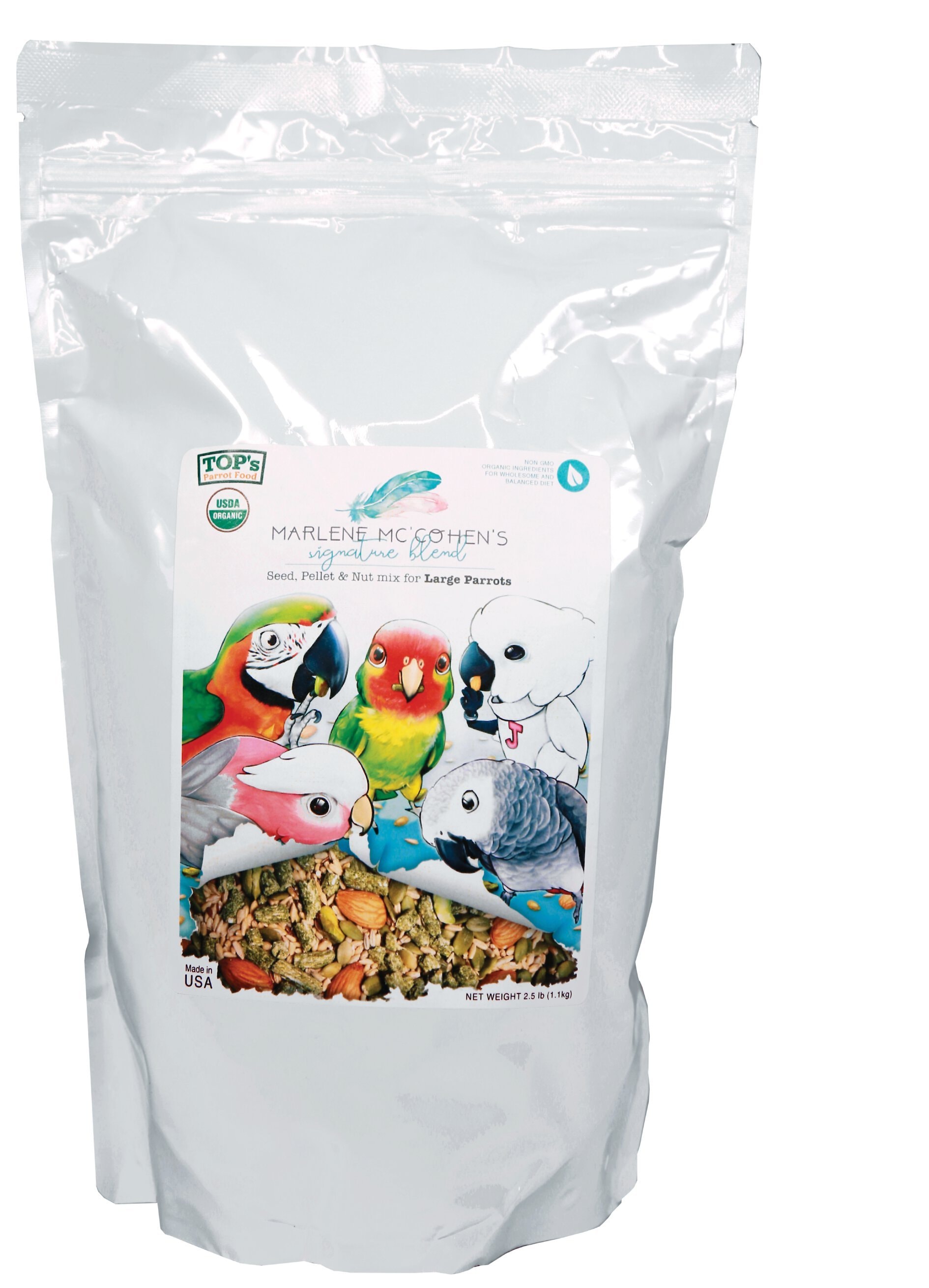 TOP's Parrot Food Organic Marlene Mc'Cohen's Signature Blend Large Parrot Food, 2.5-lb bag