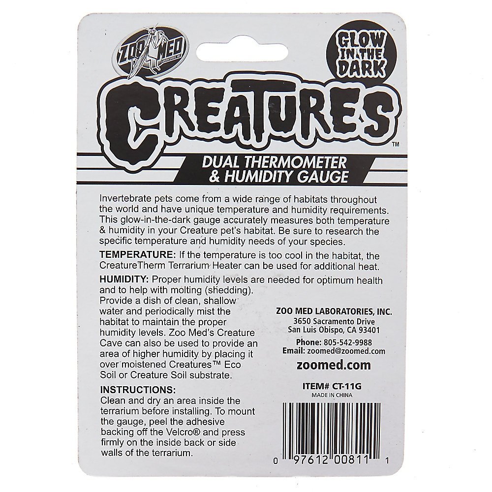 Zoo Med Creatures Dual Reptile Thermometer & Humidity Gauge