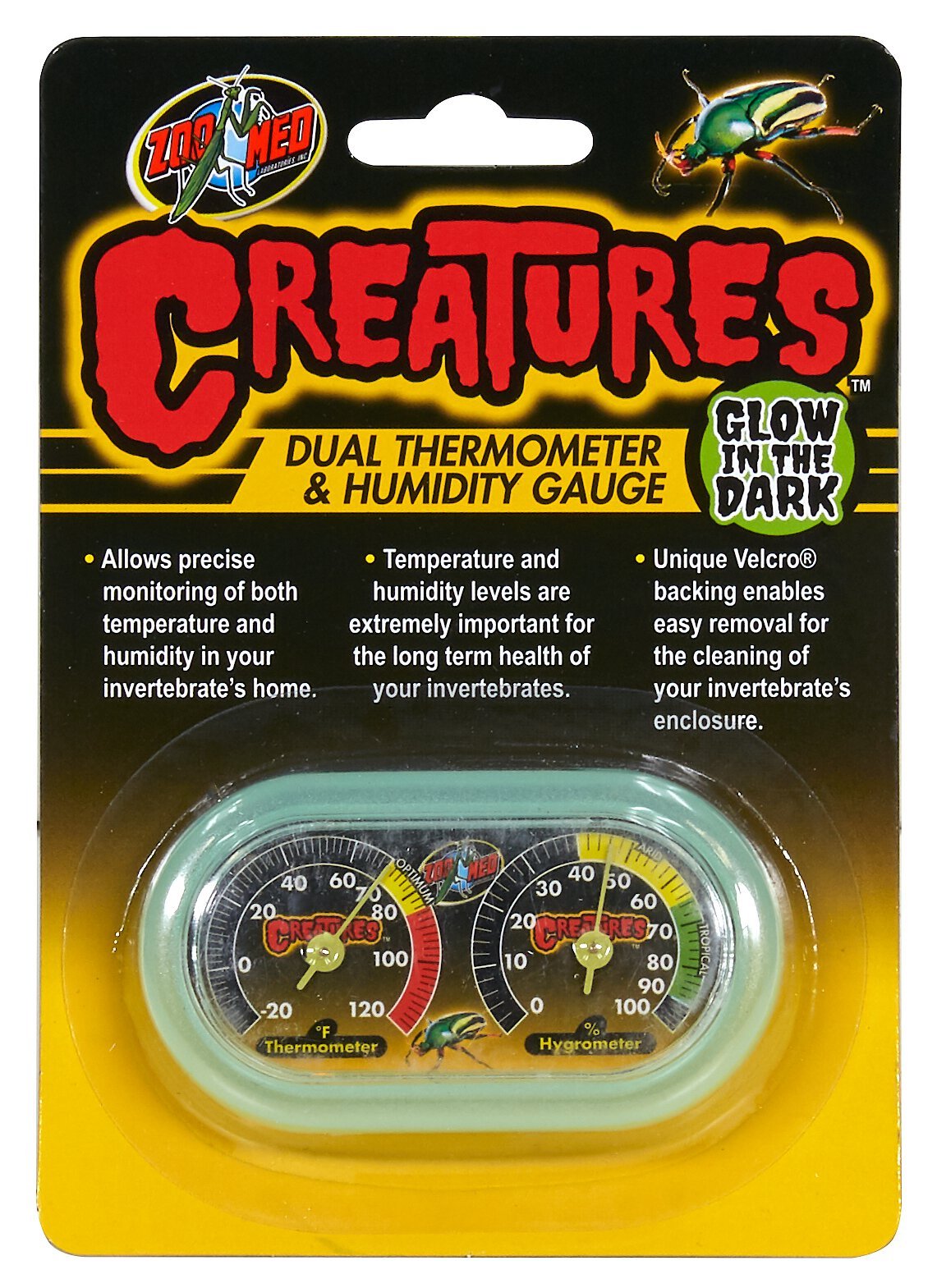 Zoo Med Creatures Dual Reptile Thermometer & Humidity Gauge