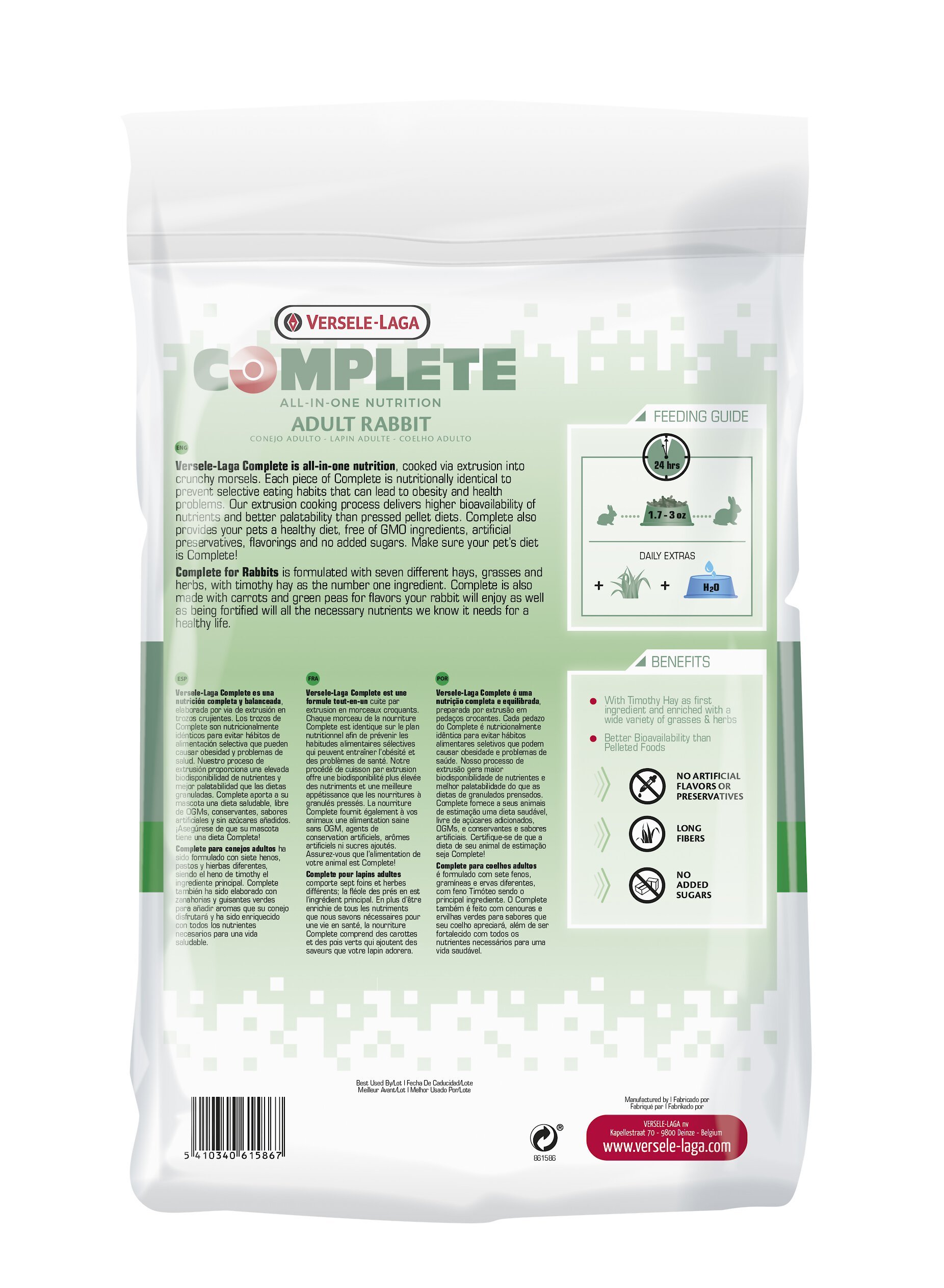 Versele-Laga Complete All-In-One Nutrition Adult Rabbit Food, 3-lb bag