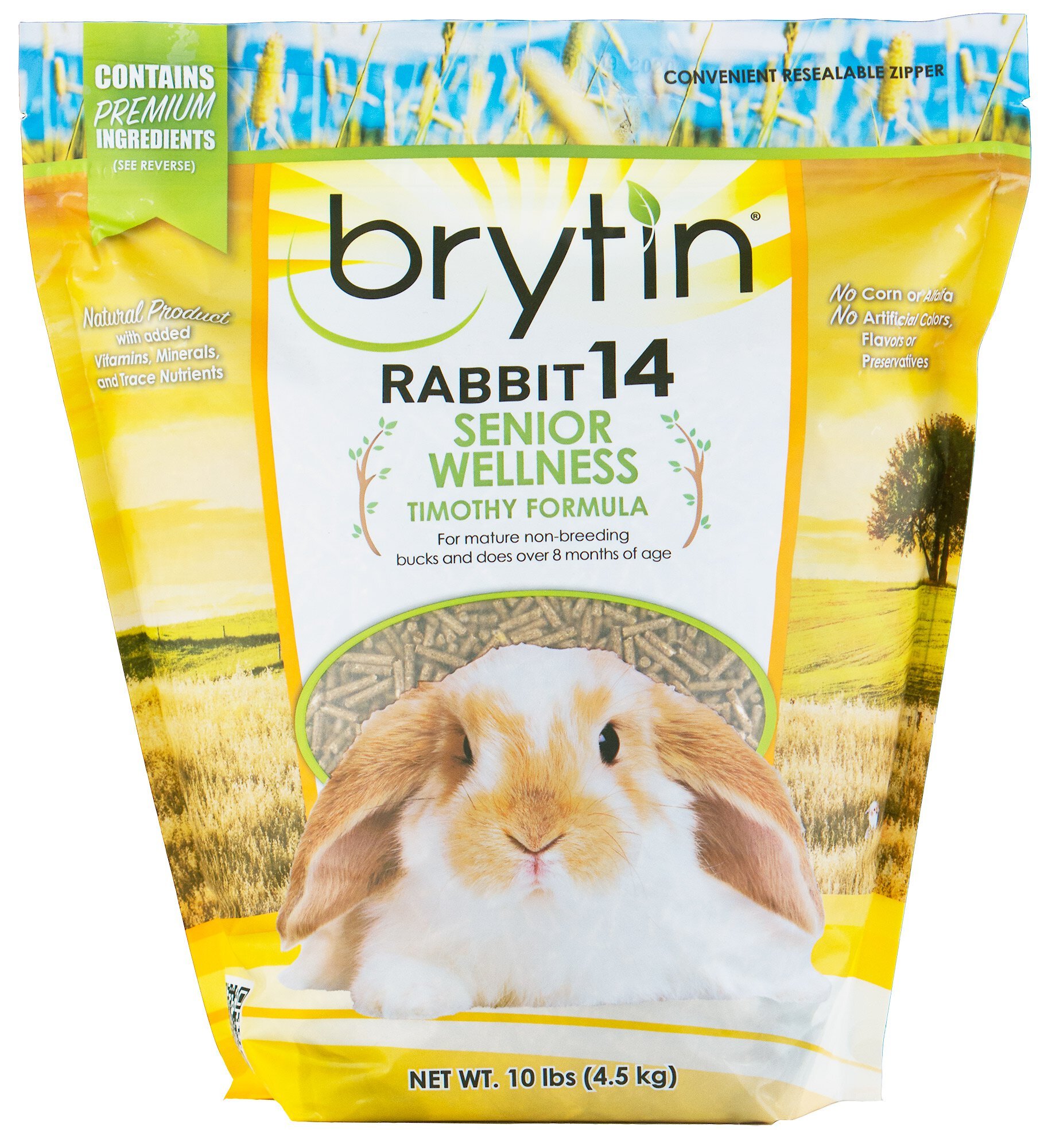Brytin Rabbit 14 Senior Wellness Timothy Formula Pellet Adult Rabbit Food, 10-lb bag