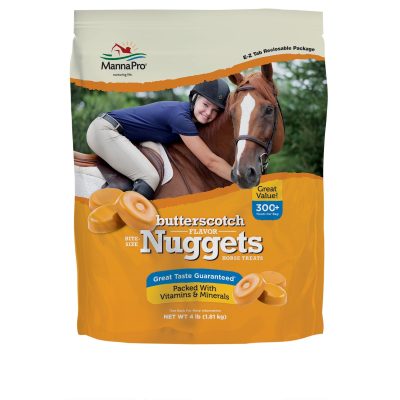 Manna Pro Bite-Size Nuggets Butterscotch Flavored Horse Training Treats, 4-lb bag