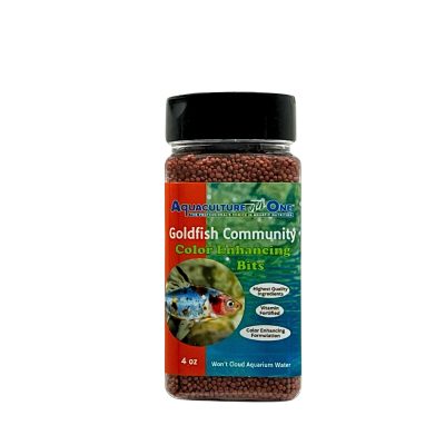 Aquaculture-One Goldfish Community Color Enhancing Bits Fish Food, 4-oz bottle