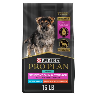 Purina Pro Plan Development Sensitive Skin & Stomach Salmon & Rice Large Breed Dry Puppy Food, 16-lb bag