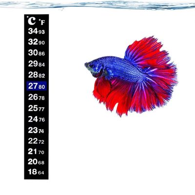 SunGrow Betta Fish Thermometer Sticker, Temperature Strip for Small Aquarium & Reptiles Tank
