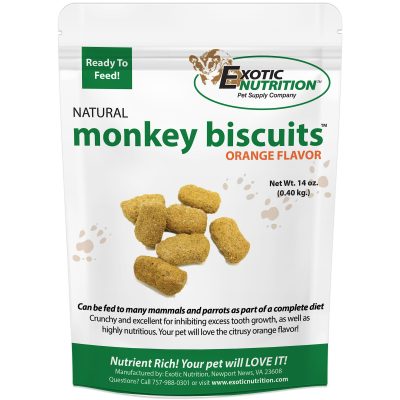Exotic Nutrition Orange Flavor Monkey Biscuits Small Pet Treats, 14-oz bag