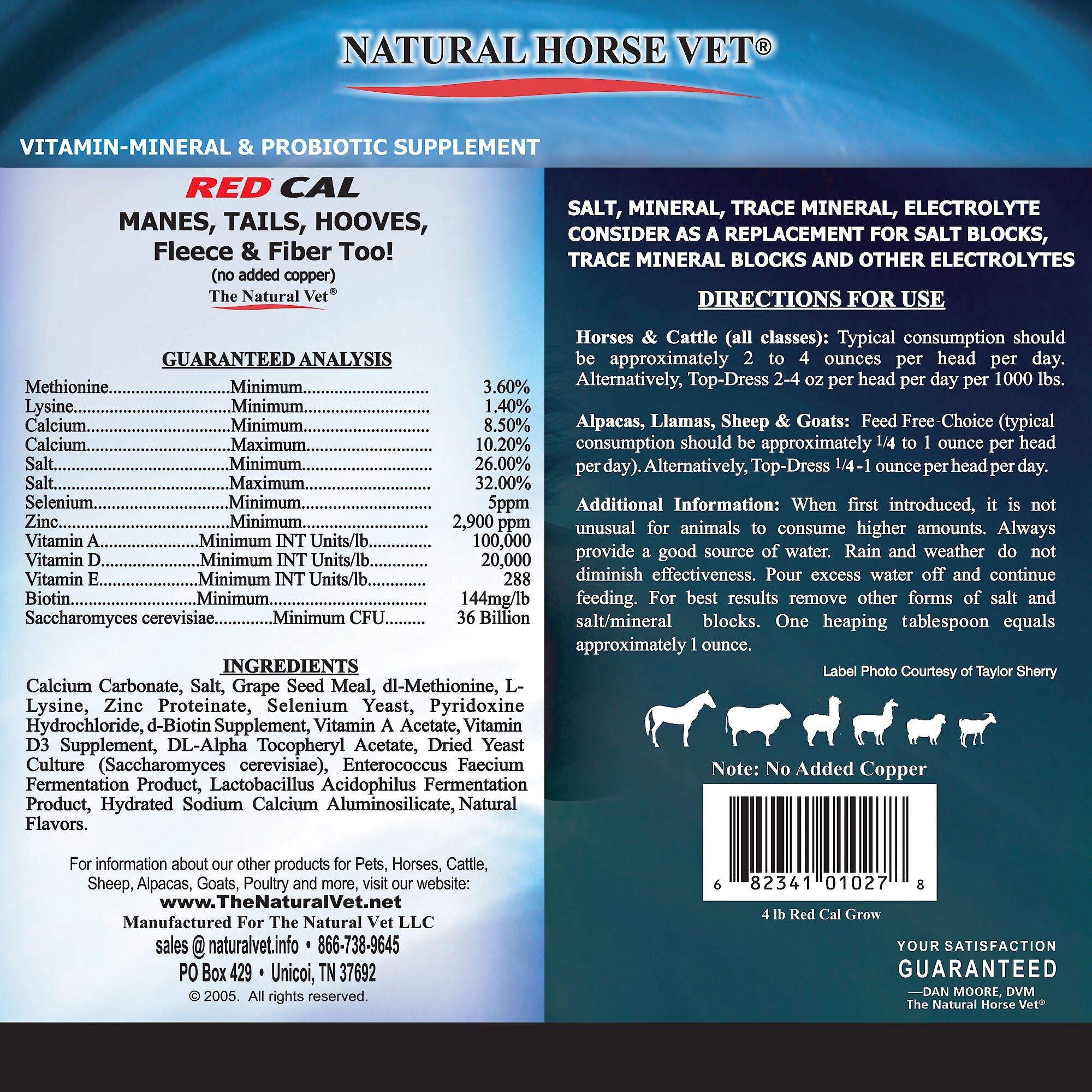 Natural Horse Vet Multi-Species Red Cal Grow Mane & Tail Supplement, 4-lb bag