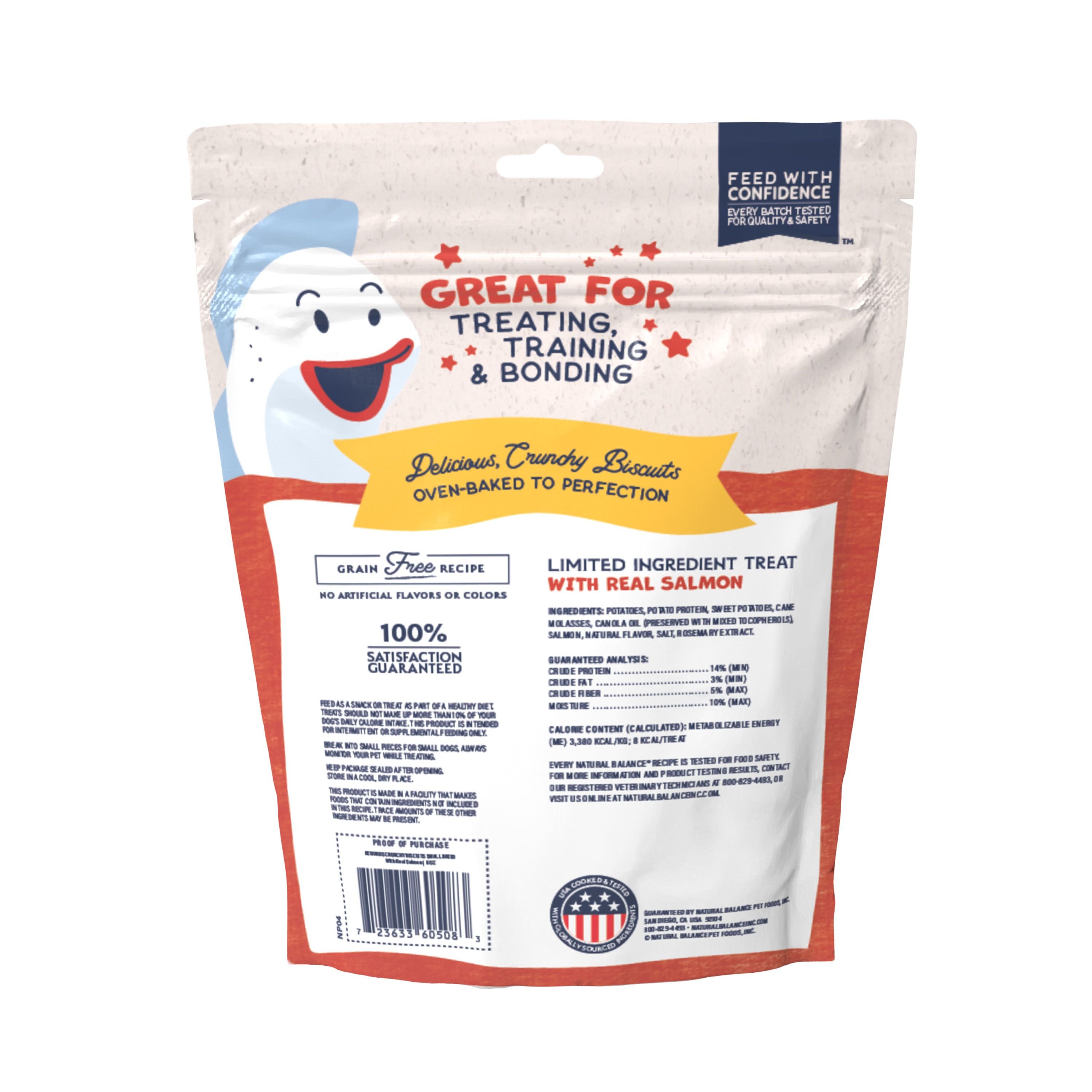 Natural Balance Rewards Small Breed Salmon Flavored Crunchy Biscuit Dog Treats, 8-oz bag