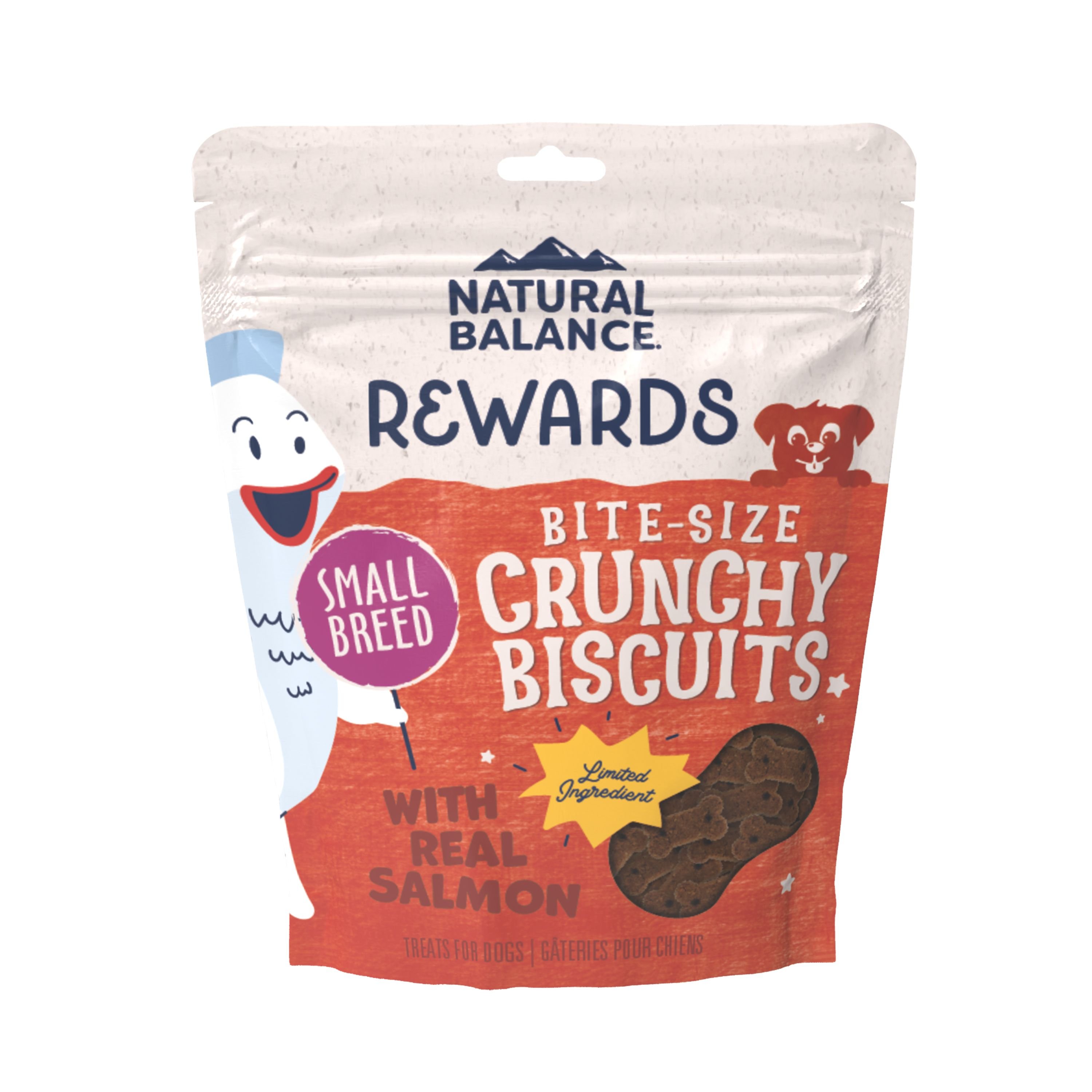 Natural Balance Rewards Small Breed Salmon Flavored Crunchy Biscuit Dog Treats, 8-oz bag