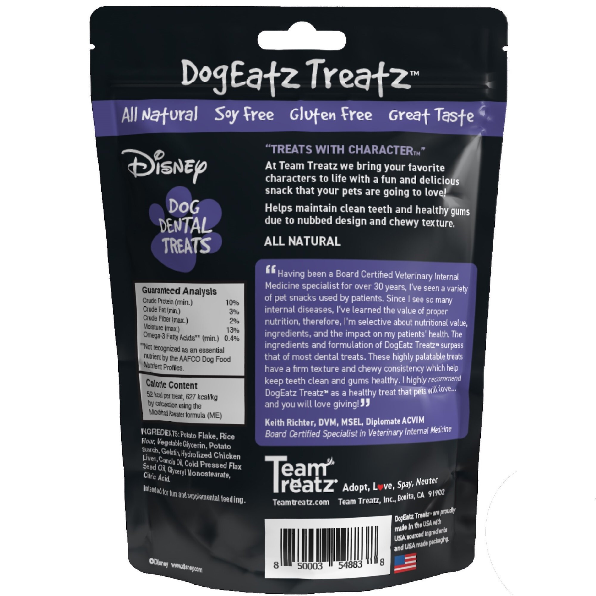 Team Treatz DogEatz Lady & the Tramp Dental Dog Treats, 7-oz bag, count varies - image 2
