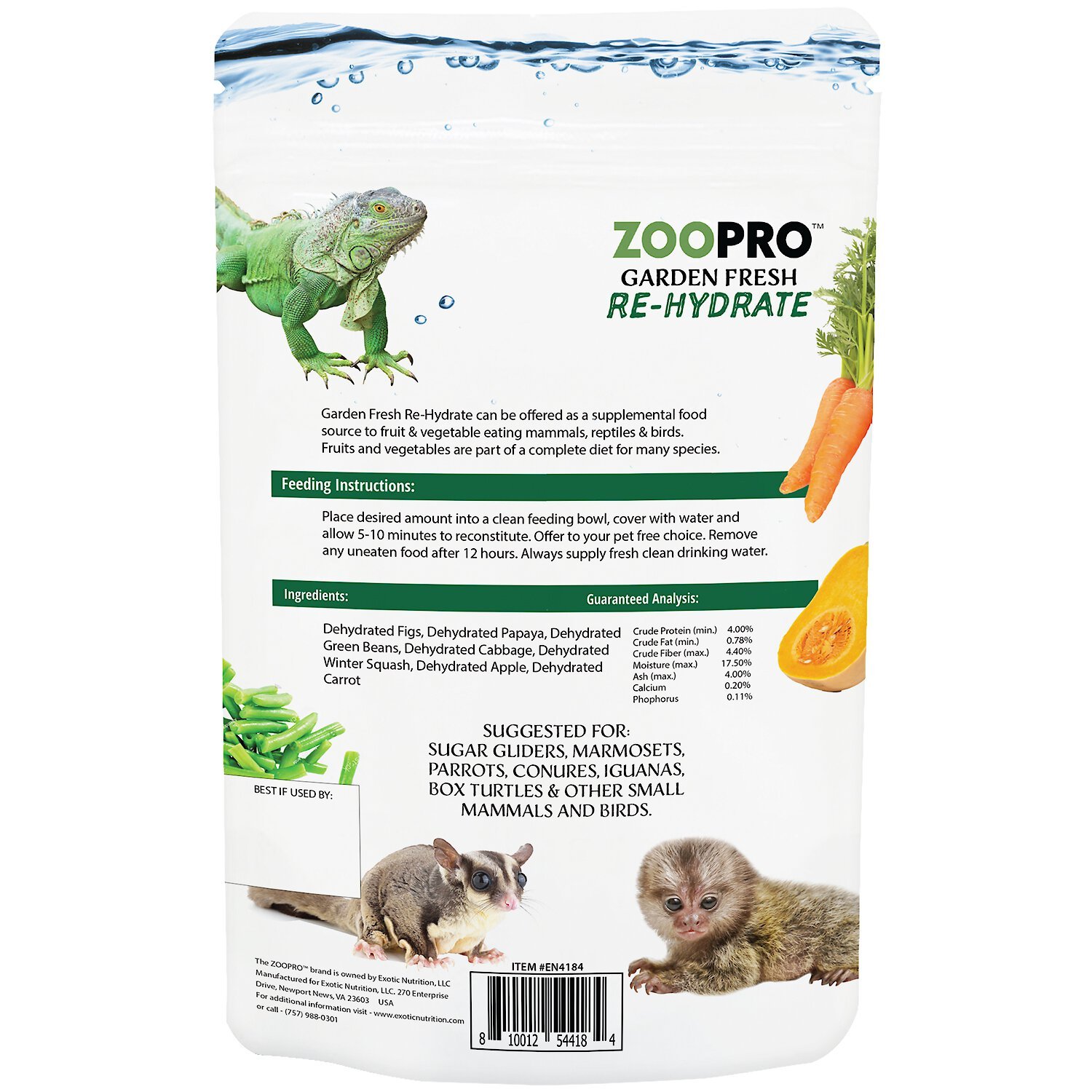 Exotic Nutrition ZooPro Garden Fresh Re-Hydrate Small Pet Treats, 10-oz bag - image 2