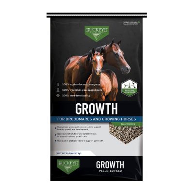 Buckeye Nutrition Growth Pelleted Breeding & Growing Horse Feed, 50-lb bag