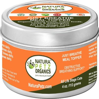 Natura Petz Organics JUST BREATHE MEAL TOPPER* Obstructive Breathing Support* Cat Supplement, 4-oz jar