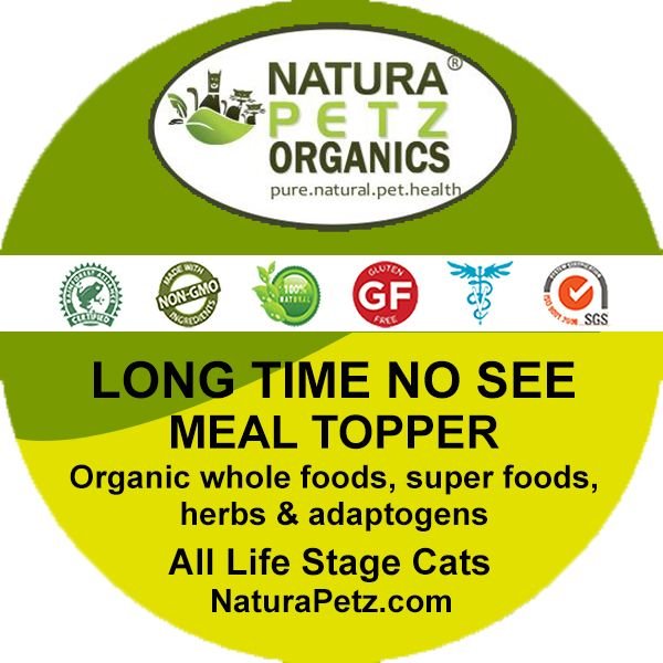 Natura Petz Organics LONG TIME NO SEE MEAL TOPPER* Vision & Ocular Health Support* Cat Supplement, 4-oz jar