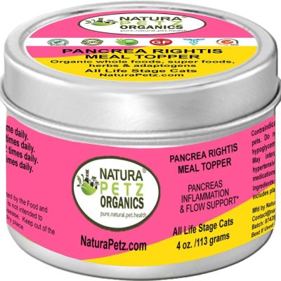 Natura Petz Organics PANCREA RIGHTIS MAX MEAL TOPPER* Pancreas Inflammation & Flow Support* Cat Supplement, 4-oz jar