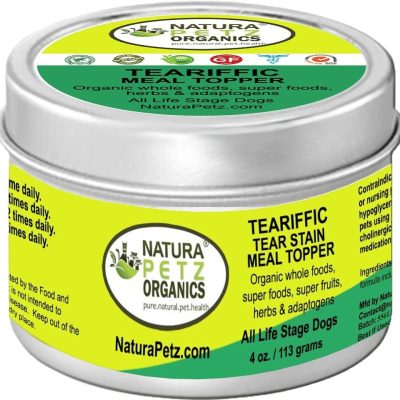 Natura Petz Organics TEARIFFIC MEAL TOPPER* Tear Stain Support* Dog Supplement, 4-oz jar