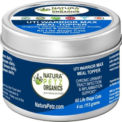 Natura Petz Organics UTI WARRIOR MAX MEAL TOPPER* Chronic Urinary Tract Infection & Inflammation Support* Cat Supplement, 4-oz jar