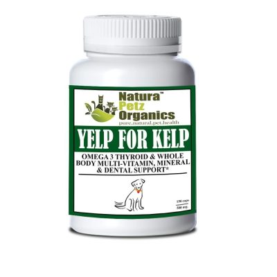 Natura Petz Organics YELP FOR KELP - Omega 3 & 6 Thyroid & Whole Body Multi-Mineral, Vitamin & Dental Support* Dog Supplement, 150 count
