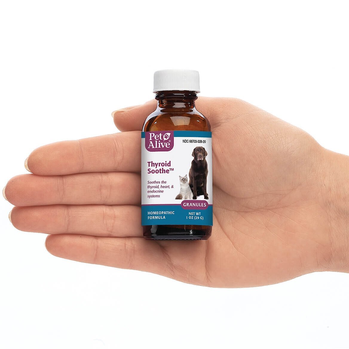 PetAlive Thyroid Soothe Homeopathic Medicine for Hyperthyroidism for Dogs & Cats, 1-oz jar