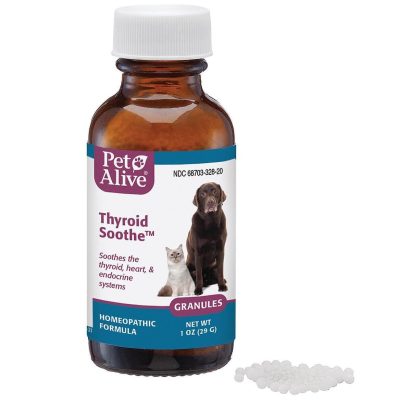 PetAlive Thyroid Soothe Homeopathic Medicine for Hyperthyroidism for Dogs & Cats, 1-oz jar