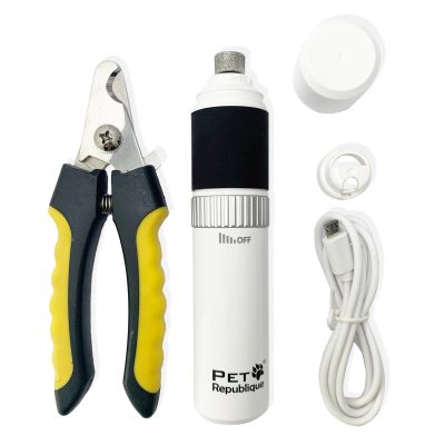 Pet Republique Large Nail Clipper & Grinder Rechargeable & Quite Multi-Speed Dog Nail Trimmer Kit