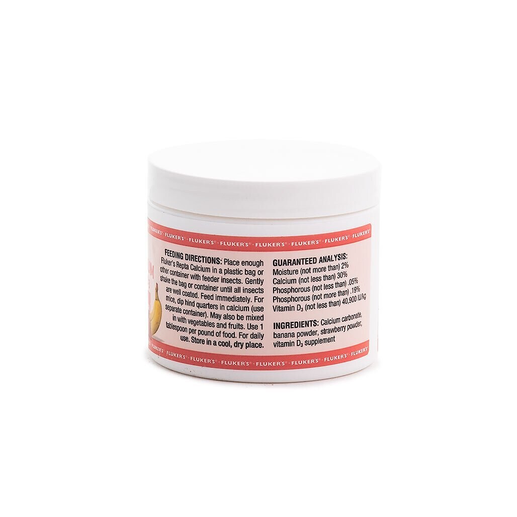 Fluker's Strawberry Banana Flavored Reptile Calcium Supplement, 4-oz bottle