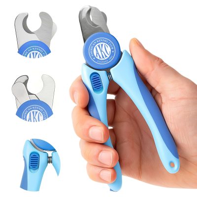 American Kennel Club Non-Slip Grip Stainless Steel Blades Dog & Cat Nail Clippers with Safety Guard & Nail File