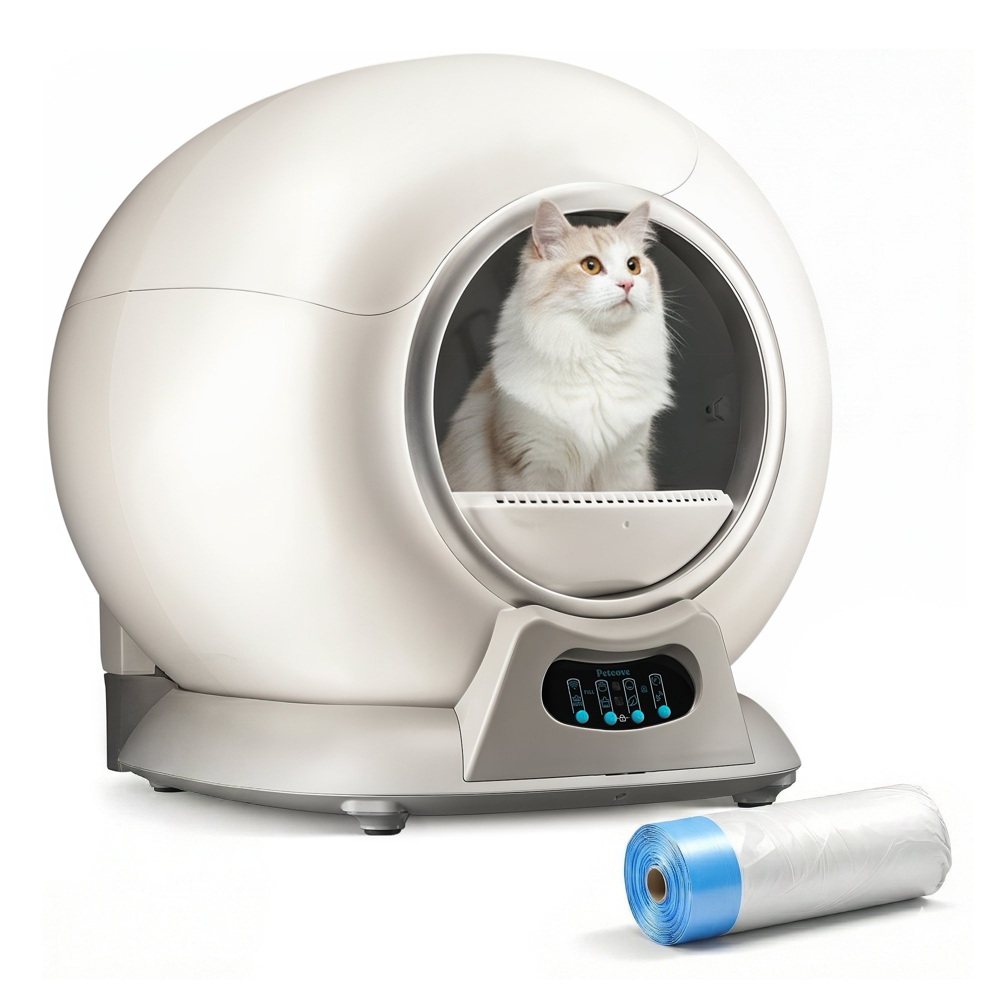Petcove Self-Cleaning Quiet, App & Wi-Fi Control Automatic Litter Box for Multi-Cat Homes, Graphite, X-Large